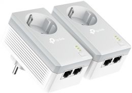 Адаптер Powerline TP-LINK TL-PA4020PKIT (AV600 2-port Powerline  Adapter with AC Pass Through Starter Kit, 2 Fast Ethernet ports, Twin Pack)