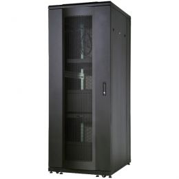 ESTAP SRV26UBF1R1 (Шкаф напольный ServerMAX 19" 26U 600x1000, передняя дверь одностворчатая перфорированная, задняя дверь двустворчатая перфорированная, цвет черный)
