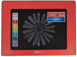 Подставка для ноутбука STM IP25 Red  STM Laptop Cooling IP25 Red (17,3"", 1x(150x150),   plastic+metal mesh)