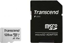 Карта памяти  Transcend 128GB microSDXC Class 10 UHS-I U1 R95, W45MB/ s with SD adapter (TS128GUSD300S-A)