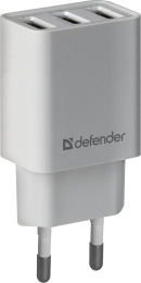 Defender сетевой адаптер UPA-31 белый, 3xUSB, 5V/ 3.1а (83587)