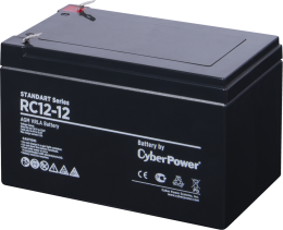 Аккумуляторная батарея CyberPower RC 12-12 (Standart series RС 12-12, voltage 12V, capacity (discharge 20 h) 12Ah, max. discharge current (5 sec) 165A, max. charge current 3.3A, lead-acid type AGM, terminals F2, LxWxH 151x98x93mm., full height with t