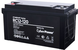 Аккумуляторная батарея CyberPower RC 12-120 (Standart series RС 12-120, voltage 12V, capacity (discharge 10 h) 121Ah, max. discharge current (5 sec) 1300A, max. charge current 40A, lead-acid type AGM, terminals under bolt M8, LxWxH 410x176x224mm., fu