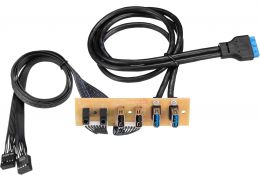 USB и аудио панель для корпуса USB module, 2xUSB2.0+2xUSB3.0, PCB board+Audio+Cables for FL-301 (FL-SP301U2U3)