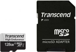 Карта памяти  128GB microSD w/  adapter U1, High Endurance (TS128GUSD350V)