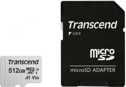 Карта памяти  512GB microSD w/  adapter UHS-I U3 A1 (TS512GUSD300S-A)