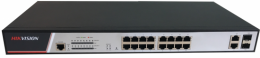 16 RJ45 100M PoE; 2 комбо-порта (1000м Ethernet/ 1000M SFP); таблица MAC адресов на 8000 записей; стандарты PoE: IEEE802.3af, IEEE802.3at; бюджет PoE 300вт; AC100-240в; 330вт (DS-3E2318P)