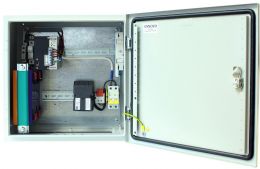 Шкаф  OSNOVO базовая уличная станция с термостабилизацией, резервным питанием (промышленный бп) и оптическим кроссом, 400x400x210мм, встроенные DIN-рейки, IP66 (OS-44TB1)
