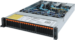 Серверная платформа   Gigabyte R282-Z92 - 2U, 2*Socket SP3 (AMD EPYC 7002), 32*DDR4 DIMM, 24*2.5" NVMe HS + 2*2.5" SATA rear + 1*M.2, 2*PCIe x8 Gen4, 2*1Gb/ s (Intel I350-AM2) + 1*Mgmt LAN, Aspeed AST2500, 2*1600W 80+ Platinum RPSU (6NR282Z92MR-00)