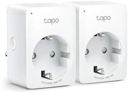 Умная розетка TP-LINK Tapo P100(2-pack) Mini Smart 2.4 GHz Wi-Fi Socket, 2 units, 220-240 V, Max Load 10 A, Bluetooth 4.2 (onboarding only)