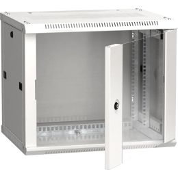 19" настенный шкаф  6U 600x450, стекл. передняя дверь, серый (плоск. упак) (LWR3-06U64-GF)