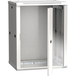 19" настенный шкаф 12U 600x450, стекл. передняя дверь, серый (плоск. упак) (LWR3-12U64-GF)