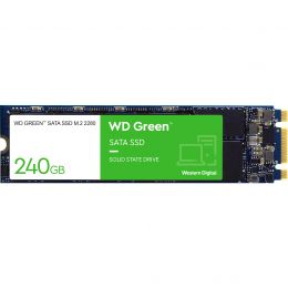SSD накопители WD Green, 240GB, M.2(22x80mm), SATA3, 3D TLC, R/W 545/465MB/s, IOPs 37 000/68 000, TBW 80, DWPD 0.3 (12 мес.) (WDS240G3G0B)