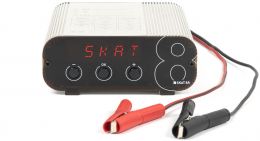 Компактное автоматическое зарядное устройство SKAT 8A для аккумуляторов (АКБ), заряжает все типы свинцово-кислотных АКБ, включая автомобильные. Ток заряда до 8А. IP 50.