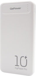 Внешний аккумулятор GoPower PB2U myPower Pro 10000mAh белый (00-00022007)