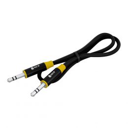 GCR кабель 0.5m аудио jack 3.5mm/jack 3.5mm черный, AL case черный, желтая окантовка, M/M, GCR-54754